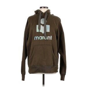 ISABEL MARANT ÉTOILE Brown Logo Cotton Blend Pull Over Hoodie - FR 38 / US 6